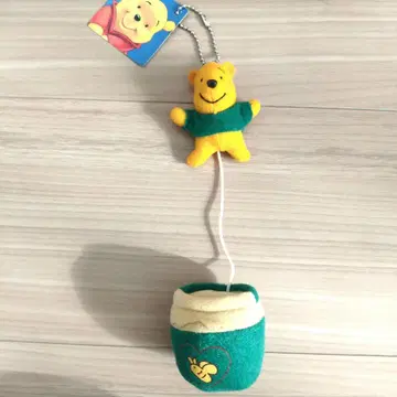 헤이세이 레트로 곰돌이 푸 꿀 마스코트 봉제 인형 키링