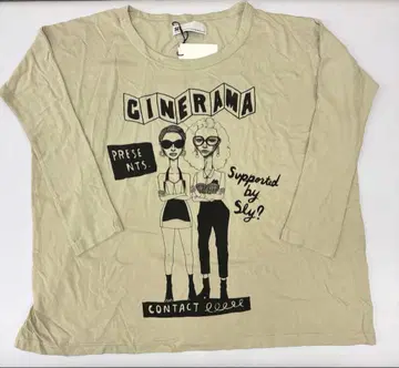 새상품 SLY 프린트 티셔츠 베이지 프리