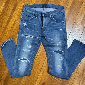 Lee 데미지 가공 다크 블루 데님