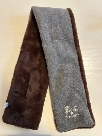 IL BISONTE 플리스 머플러 그레이/브라운