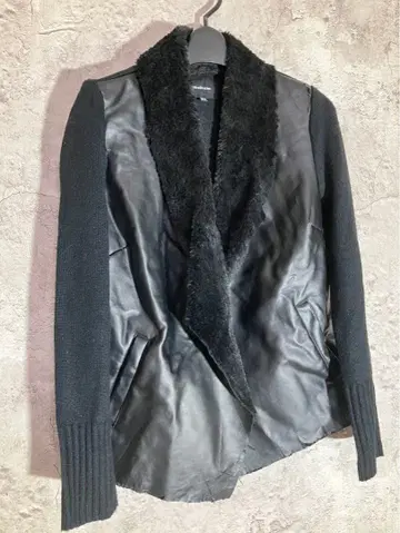 스트라디바리우스 에코 가죽 니트 퍼 자켓 점퍼