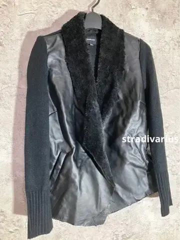 스트라디바리우스 에코 가죽 니트 퍼 자켓 점퍼