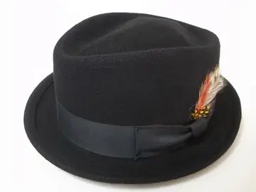 USA제 뉴욕햇 새상품 Diamond Crown 중절모 블랙 L 미국제