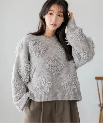 [ 11/21까지 판매 ] LOWRYS FARM 루프 자카드 풀오버 LS