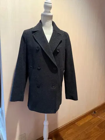 유니클로 울 피 코트 다크 그레이 L