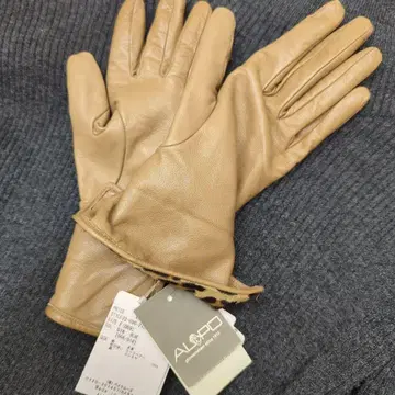 ALPO 레오파드 무늬 안감 부착 캐시미어 가죽 장갑