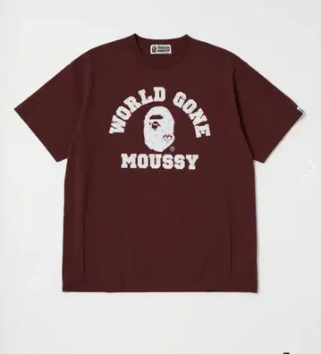 moussy ape 콜라보 T셔츠 브라운