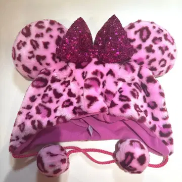 미니 레오파드 무늬 핑크 팬캡