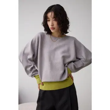 AZUL 바이컬러 돌먼 니트 풀오버 L/GRY1