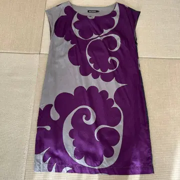 marimekko 반팔 무릎 기장 원피스 34 보라색/그레이