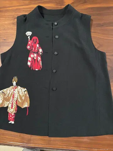 일본풍 자수 노카라 베스트 블랙