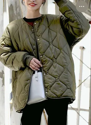 새상품 zootie 퀼팅 코트 자켓 카키 이자카마니아