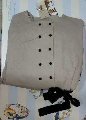 [ 미사용 새상품 ] Samansa Mos2 배색 리본 버튼 코트