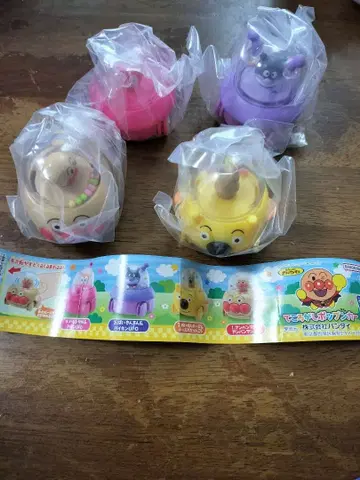 호빵맨 캐릭터 카 4대 세트 테코로가시 팝콘 카