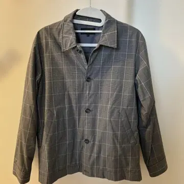 GLOBAL WORK 플라잉 카멜 셔츠 블루종 L 그레이 체크 새상품급