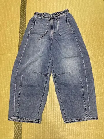 데님 배럴 레그 블루