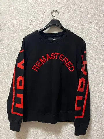 EU제 후드 바이 에어 트레이닝복 /L 블랙 소매 로고 프린트 자수 블랙