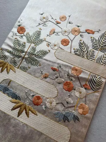 앤티크 자수 나고야 오비 장척