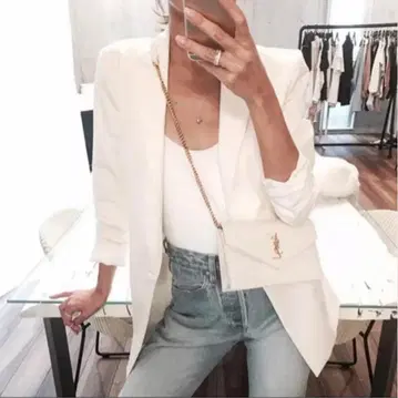 [ CANDI TOKYO ] 화이트 테일러드 자켓 S