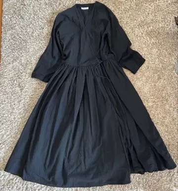 레어 타케시 칸다 블랙 롱 원피스 랩 스타일 긴팔 일본제