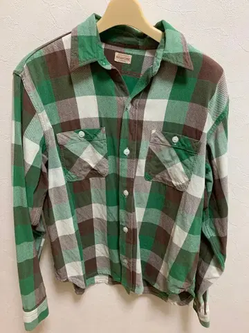 SUGAR CANE 체크 무늬 플란넬 셔츠 L 사이즈