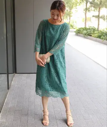 원피스 노블 파티 드레스 그린 레이스 결혼식 피로연