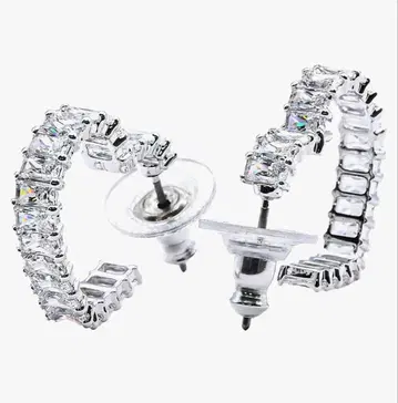 511409 스와로브스키 Matrix 후프 귀걸이 하트 실버 클리어