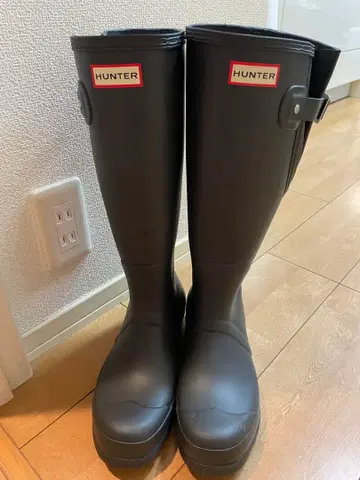 HUNTER 블랙 롱 부츠 25.5cm