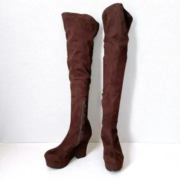 ESPERANZA 니하이 부츠 사이드 지퍼 통굽 웨지솔 22.5