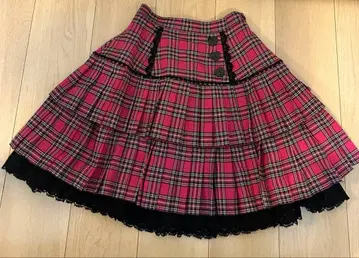 [미사용 새상품] BABY, THE STARS 핑크 체크 스커트