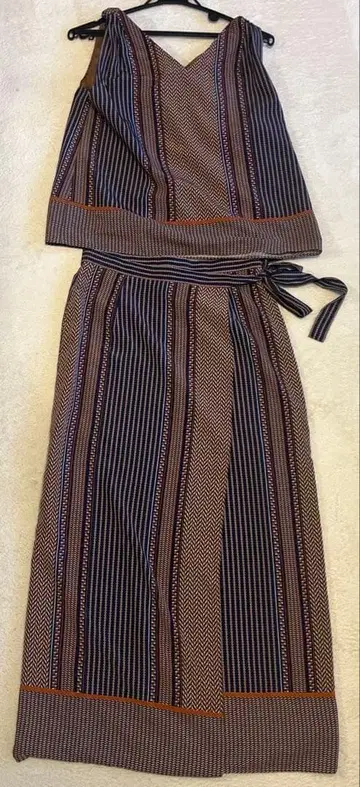 슬리브리스 랩스커트 상하의 세트 38