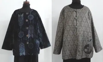 창작 의류 순수 실크 오시마 명주 슬래시 퀼트 자켓 리버서블