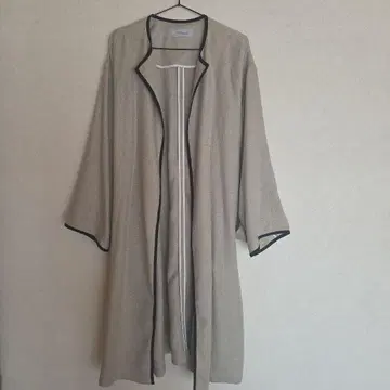 이네드 트렌치코트 베이지 롱 코트 파이핑 린넨 느낌