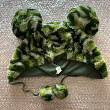 디즈니 팬캡 카모 패턴 카모플라주 그린