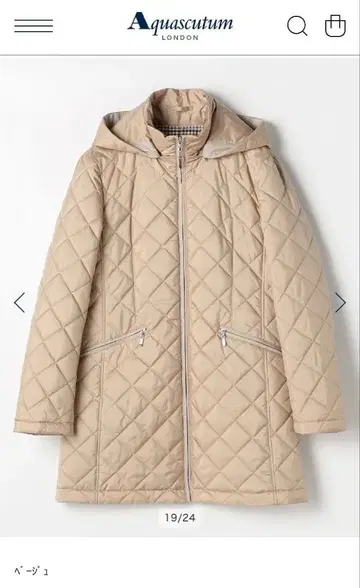 정가 82500엔 AQUASCUTUM 아쿠아 스큐텀 퀼팅 코트