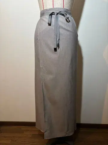 그레이 롱 랩 스커트