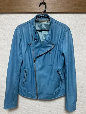새상품급 파랑 가죽 라이더 자켓 L