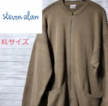 steven alan 풀 집업 간지 니트 루즈 올리브 XL