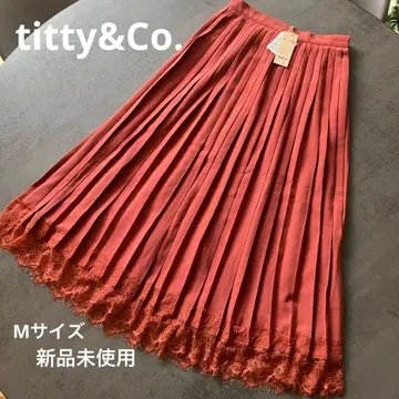 가을 겨울용 테라코타 컬러 플리츠 스커트