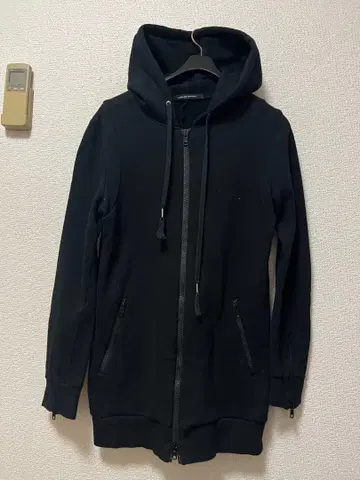 문에이지 데빌먼트 롱 후드 맨투맨 / 48 블랙 밑단 지퍼