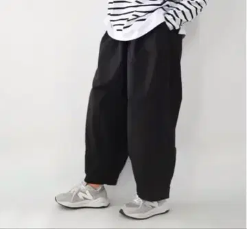 OMNES 블랙 와이드 팬츠 댐퍼 서커스 팬츠