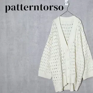 patterntorso 시스루 패턴 니트 가디건 내추럴 루즈핏 아이보리