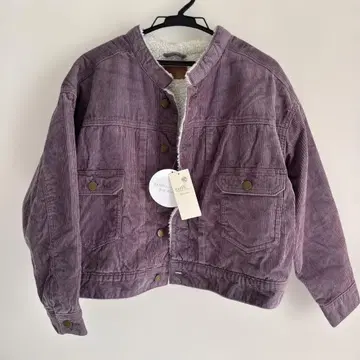 earth 코튼 USA 코듀로이 퍼플 보아 안감 블루종 F 사이즈