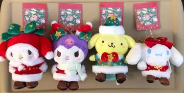 초특가 새상품 택 포함 산리오 크리스마스 봉제 인형 키링 4개 세트