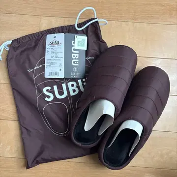 SUBU 브라운 슬립온 수납 봉투 포함 사이즈 2