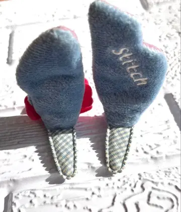 스티치 귀 모양 패치 꽃 장식