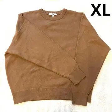 UNIQLO : C 스무스 코튼 크루넥 스웨터 XL 베이지