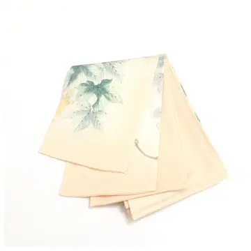 순수 실크 헤코 오비 깃털 부분 패턴 연한 오렌지 개성파 길이 420cm