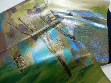 순수 실크 빽빽한 나전 후쿠로 오비 교토 기요미즈데라 반짝반짝 빛나는