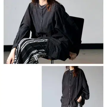 antiqua 안티카 자수 디자인 셔츠 블랙 긴팔